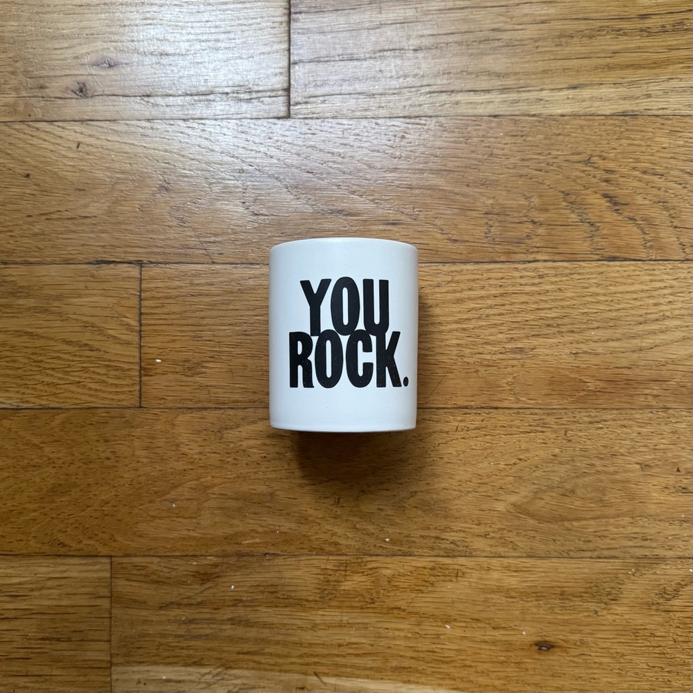Quotable ‘You Rock’ (candle) empty vessel (O/S)